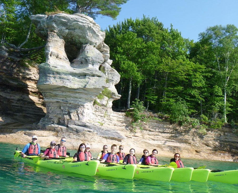 A family vacation. Photo courtesy of @PicturedRocksKayaking.