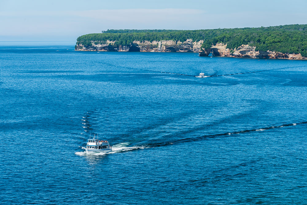 Two Pictured Rocks Cruises on Lake Superior. Photo courtesy of Tim Trombley.