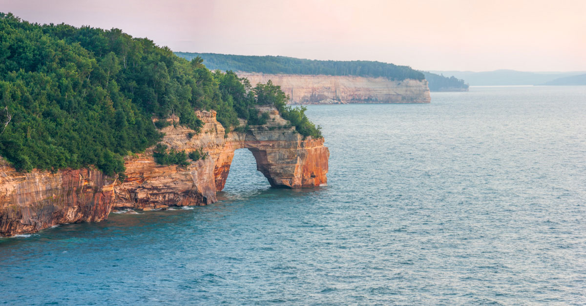 Lovers Leap, one of many landmarks in the Pictured Rocks National Lakeshore. Photo Credit: Craig Blacklock