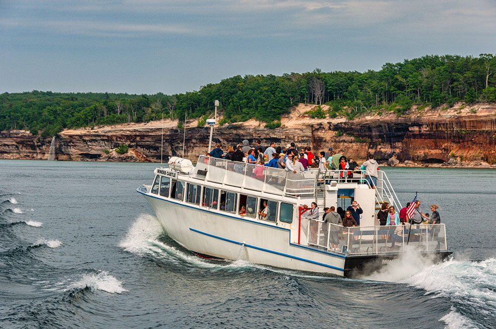 Enjoying the waters of Lake Superior on a Pictured Rocks Cruise. Photo courtesy of Tim Trombley.
