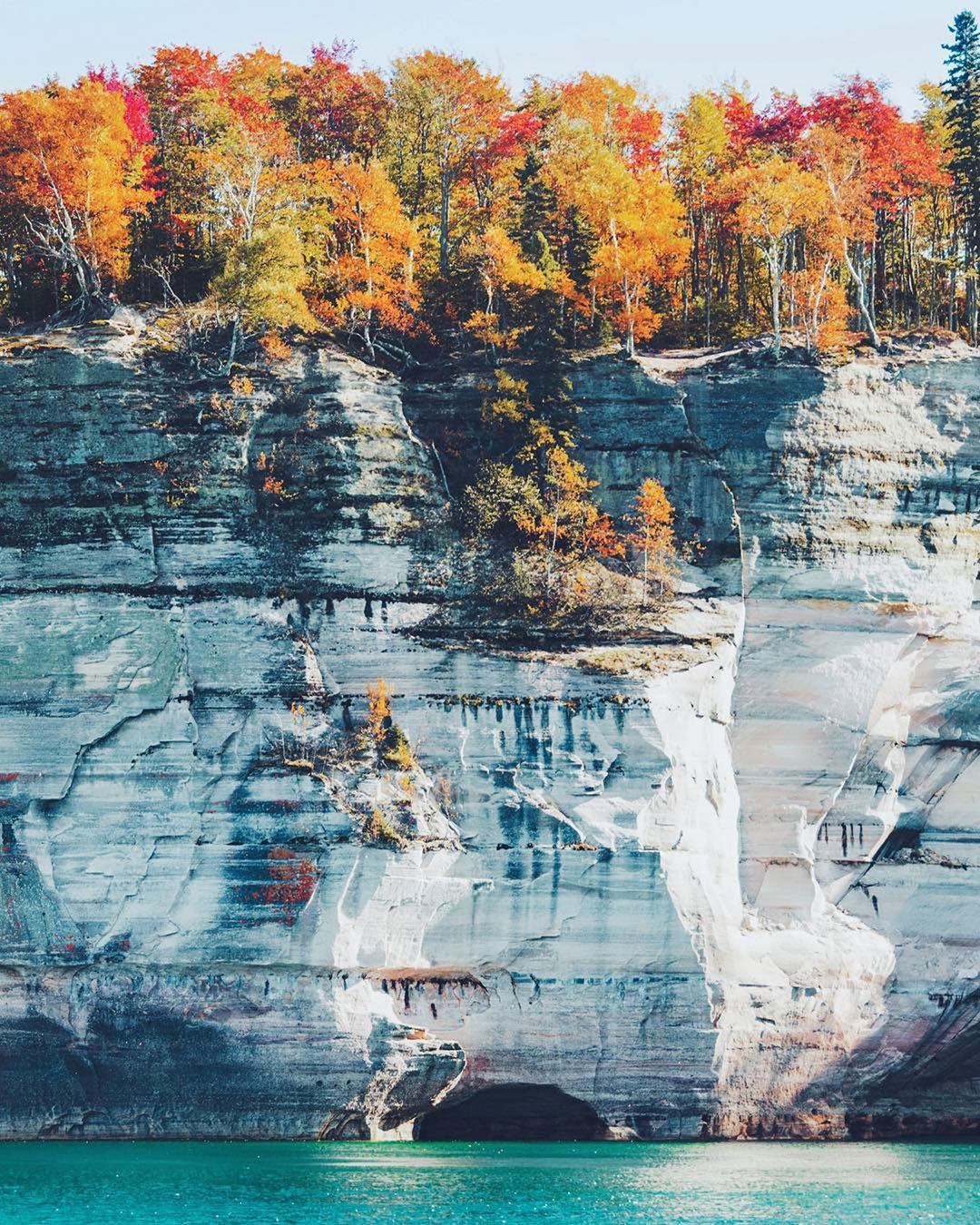 A portion of the Pictured Rocks seen aboard a Pictured Rocks Cruises’ tour. PC: Instagram user @little_pioneer