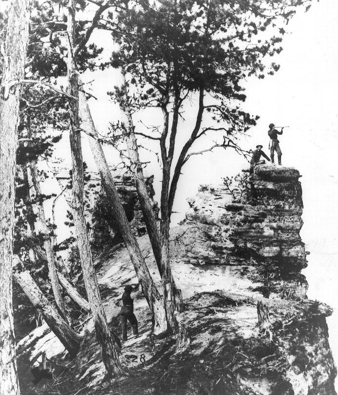 Miners Castle, a landmark in the Pictured Rocks, many years ago