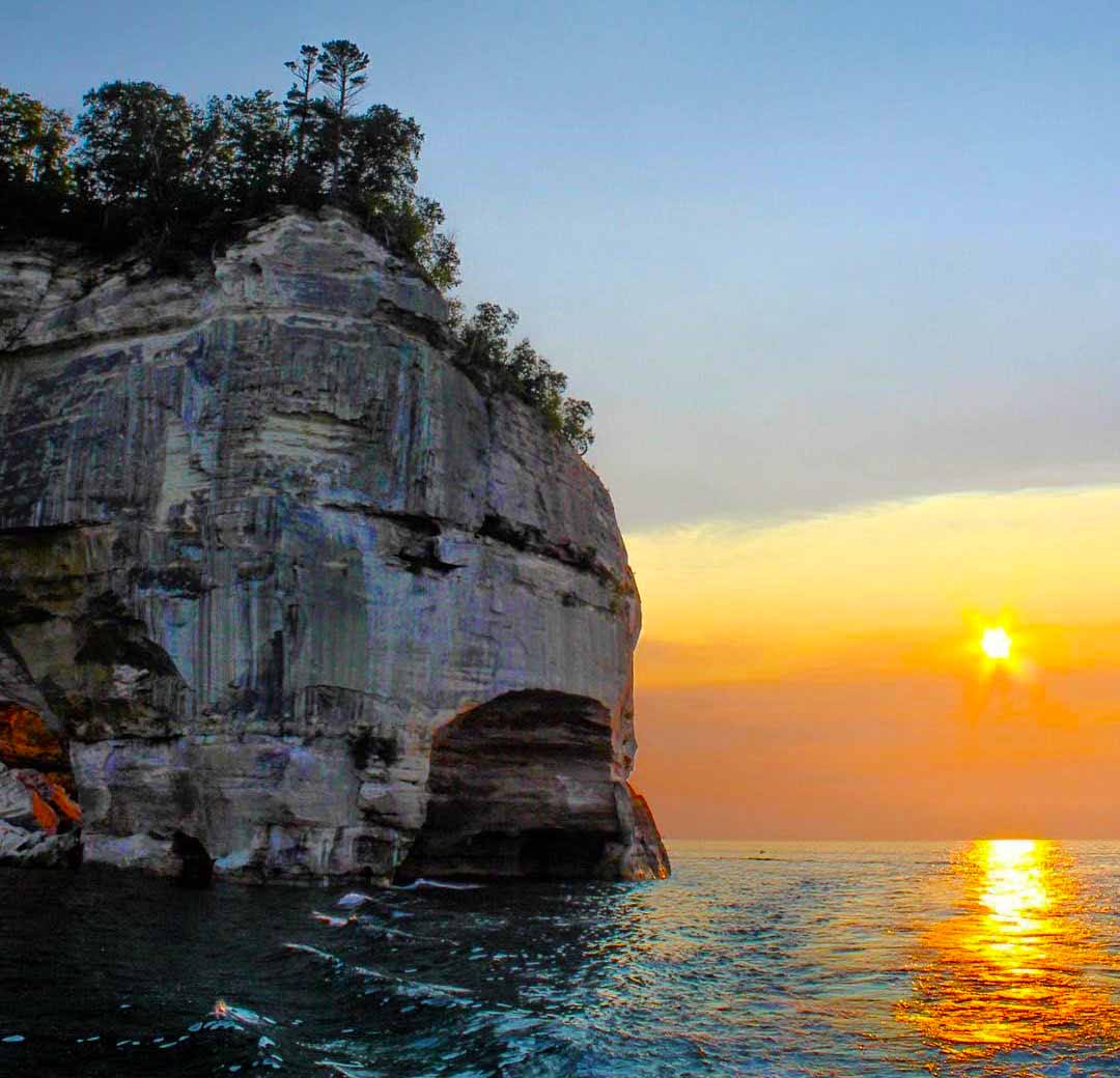 A magical sunset at Pictured Rocks. PC: Instagram user @ohhdanielleyy