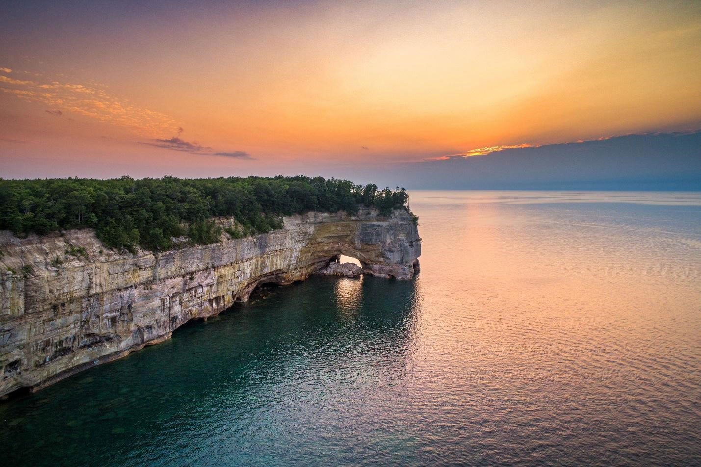 Grand Portal Point, an archway in the Pictured Rocks National Lakeshore