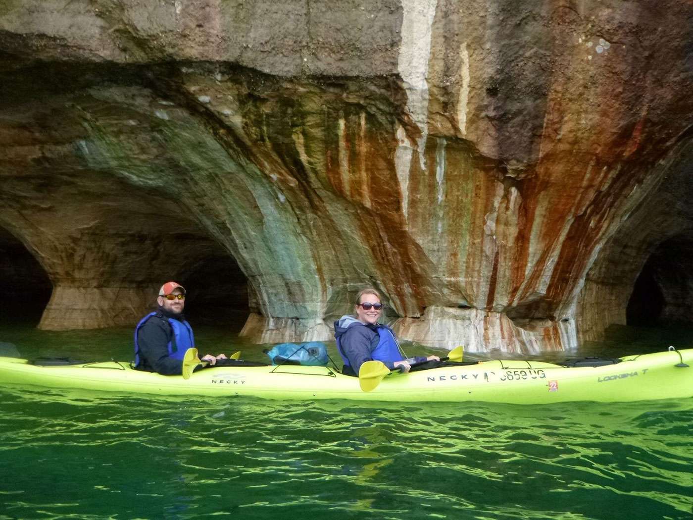 Paddling along sea caves and coves is one of the many attractions on a kayak tour.