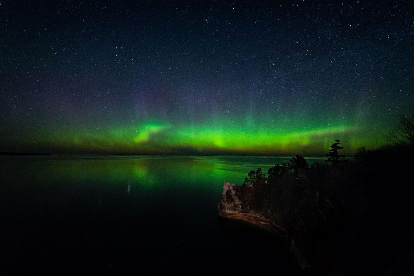 The Northern Lights at Miners Castle