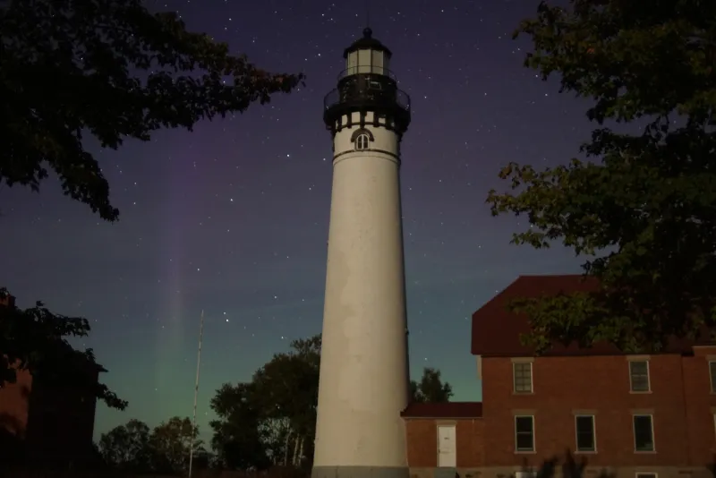 The night sky at Au Sable Light Station