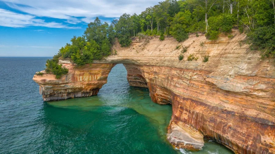 Lovers Leap in the Pictured Rocks