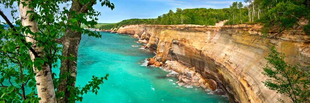 Some of the cliffs of the Pictured Rocks National Lakeshore