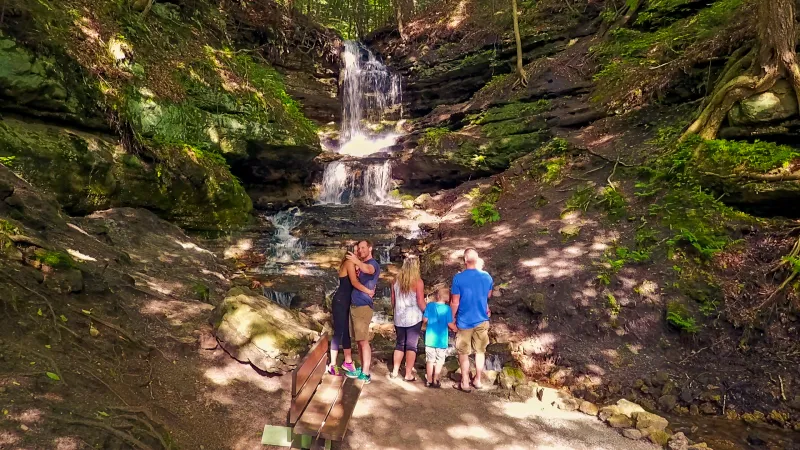 Horseshoe Falls is a family favorite waterfall in Munising.