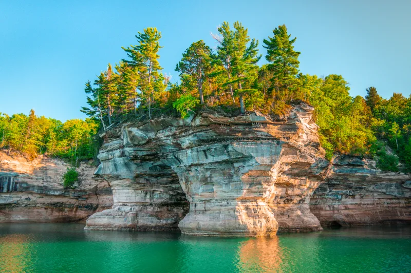 Indian Drum rock formation, Pictured Rocks, resembling a traditional drum.
